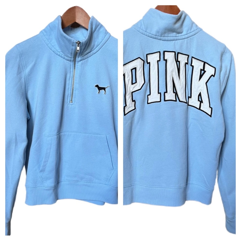 PINK Sweatshirt, Light Blue, Size Small